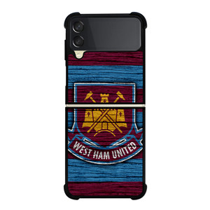 WEST HAM UNITED LOGO WOODEN Samsung Z Flip 3 Case WEST HAM UNITED LOGO WOODEN Samsung Z Flip 3 Case