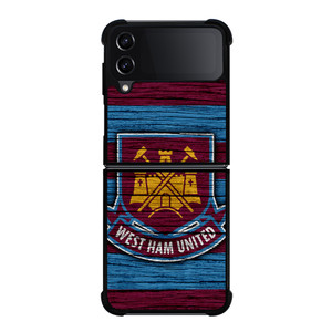 WEST HAM UNITED LOGO WOODEN Samsung Z Flip 4 Case WEST HAM UNITED LOGO WOODEN Samsung Z Flip 4 Case
