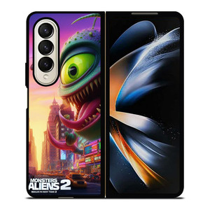 MONSTER VS ALIENS FUNNY CARTOON Samsung Z Fold 4 Case MONSTER VS ALIENS FUNNY CARTOON Samsung Z Fold 4 Case