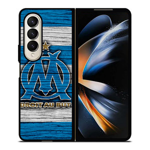 OLYMPIQUE DE MARSEILLE LOGO WOODEN Samsung Z Fold 4 Case OLYMPIQUE DE MARSEILLE LOGO WOODEN Samsung Z Fold 4 Case
