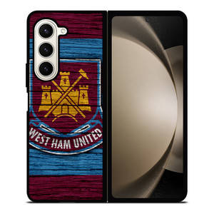 WEST HAM UNITED LOGO WOODEN Samsung Z Fold 5 Case WEST HAM UNITED LOGO WOODEN Samsung Z Fold 5 Case