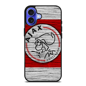 AJAX AMSTERDAM LOGO WOODEN iPhone 16 Case