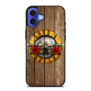 GUN AND ROSES LOGO WOODEN iPhone 16 Case GUN AND ROSES LOGO WOODEN iPhone 16 Case