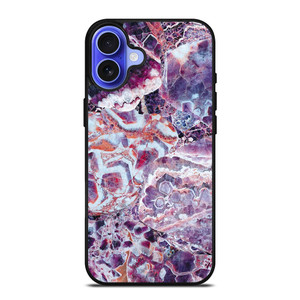 PURPLE CRYSTAL MARBLE PATTERN 2 iPhone 16 Case PURPLE CRYSTAL MARBLE PATTERN 2 iPhone 16 Case