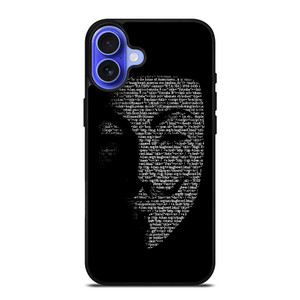 V FOR VENDETTA MASK iPhone 16 Case V FOR VENDETTA MASK iPhone 16 Case
