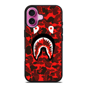 BAPE SHARK FACE RED CAMO iPhone 16 Plus Case BAPE SHARK FACE RED CAMO iPhone 16 Plus Case