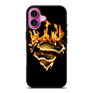 FIRE SUPERMAN LOGO iPhone 16 Plus Case