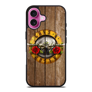 GUN AND ROSES LOGO WOODEN iPhone 16 Plus Case