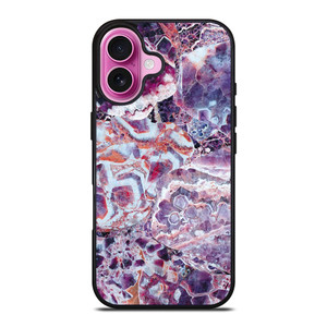 PURPLE CRYSTAL MARBLE PATTERN 2 iPhone 16 Plus Case PURPLE CRYSTAL MARBLE PATTERN 2 iPhone 16 Plus Case