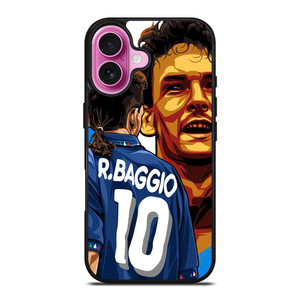 ROBERTO BAGGIO LEGEND ITALY ART iPhone 16 Plus Case