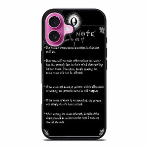 RULES OF THE DEATH NOTE iPhone 16 Plus Case RULES OF THE DEATH NOTE iPhone 16 Plus Case