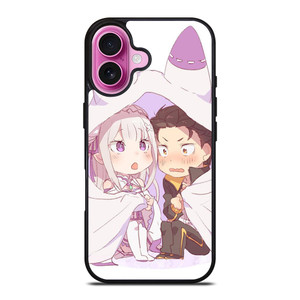 SUBARU AND EMILIA CHIBI iPhone 16 Plus Case
