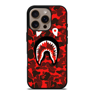BAPE SHARK FACE RED CAMO iPhone 16 Pro Case