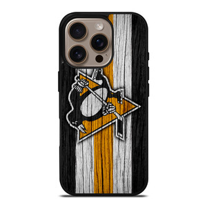 PITTSBURGH PENGUINS LOGO WOODEN iPhone 16 Pro Case