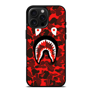 BAPE SHARK FACE RED CAMO iPhone 16 Pro Max Case BAPE SHARK FACE RED CAMO iPhone 16 Pro Max Case