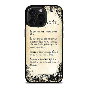 RULES OF THE DEATH NOTE 2 iPhone 16 Pro Max Case RULES OF THE DEATH NOTE 2 iPhone 16 Pro Max Case
