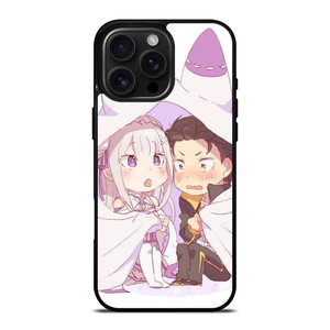 SUBARU AND EMILIA CHIBI iPhone 16 Pro Max Case SUBARU AND EMILIA CHIBI iPhone 16 Pro Max Case