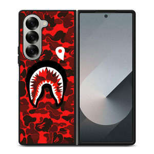 BAPE SHARK FACE RED CAMO Samsung Z Fold 6 Case