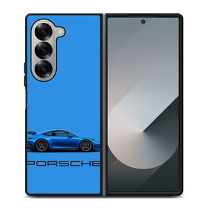 PORSCHE CAR BLUE Samsung Z Fold 6 Case