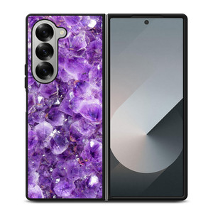 PURPLE CRYSTAL MARBLE PATTERN Samsung Z Fold 6 Case