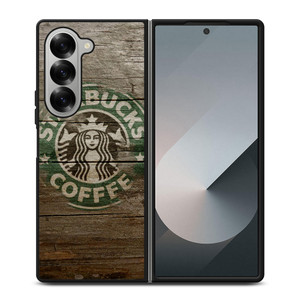 STARBUCKS COFFEE LOGO WOODEN Samsung Z Fold 6 Case