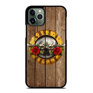 GUN AND ROSES LOGO WOODEN iPhone 11 Pro Max Case