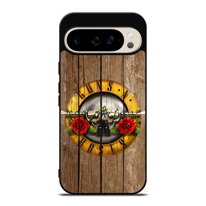 GUN AND ROSES LOGO WOODEN Google Pixel 9 Pro Case GUN AND ROSES LOGO WOODEN Google Pixel 9 Pro Case