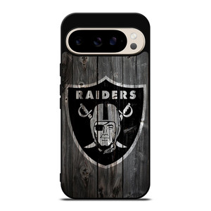 OAKLAND RAIDERS LOGO WOODEN Google Pixel 9 Pro Case OAKLAND RAIDERS LOGO WOODEN Google Pixel 9 Pro Case