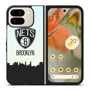 BROOKLYN NETS LOGO Google Pixel 9 Pro Fold Case BROOKLYN NETS LOGO Google Pixel 9 Pro Fold Case