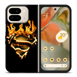 FIRE SUPERMAN LOGO Google Pixel 9 Pro Fold Case FIRE SUPERMAN LOGO Google Pixel 9 Pro Fold Case
