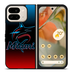 MIAMI MARLINS MLB LOGO Google Pixel 9 Pro Fold Case MIAMI MARLINS MLB LOGO Google Pixel 9 Pro Fold Case