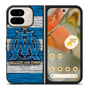 OLYMPIQUE DE MARSEILLE LOGO WOODEN Google Pixel 9 Pro Fold Case OLYMPIQUE DE MARSEILLE LOGO WOODEN Google Pixel 9 Pro Fold Case