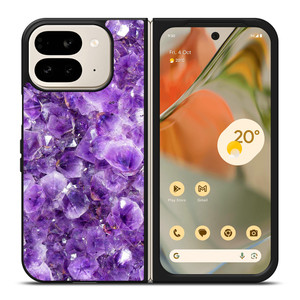 PURPLE CRYSTAL MARBLE PATTERN Google Pixel 9 Pro Fold Case PURPLE CRYSTAL MARBLE PATTERN Google Pixel 9 Pro Fold Case