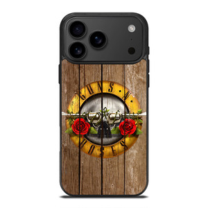 GUN AND ROSES LOGO WOODEN iPhone 17 Pro Max Case
