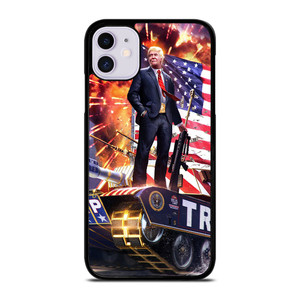 DONALD TRUMP ON TANK iPhone 11 Case DONALD TRUMP ON TANK iPhone 11 Case