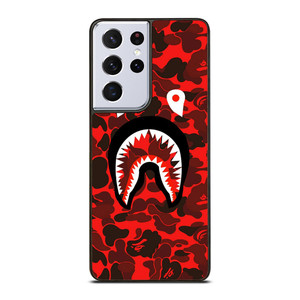 BAPE SHARK FACE RED CAMO Samsung Galaxy S21 Ultra Case BAPE SHARK FACE RED CAMO Samsung Galaxy S21 Ultra Case