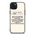MORGAN WALLEN LYRIC iPhone 15 Plus Case MORGAN WALLEN LYRIC iPhone 15 Plus Case