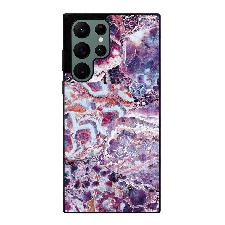 PURPLE CRYSTAL MARBLE PATTERN 2 Samsung Galaxy S22 Ultra Case