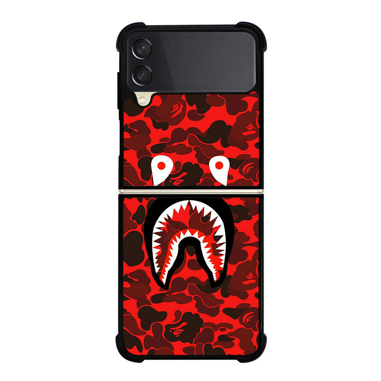 BAPE SHARK FACE RED CAMO Samsung Z Flip 3 Case