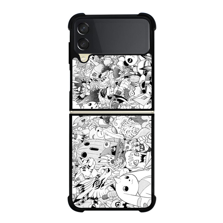 DIGIMON BLACK WHITE Samsung Z Flip 3 Case