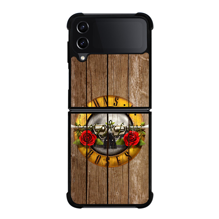 GUN AND ROSES LOGO WOODEN Samsung Z Flip 4 Case
