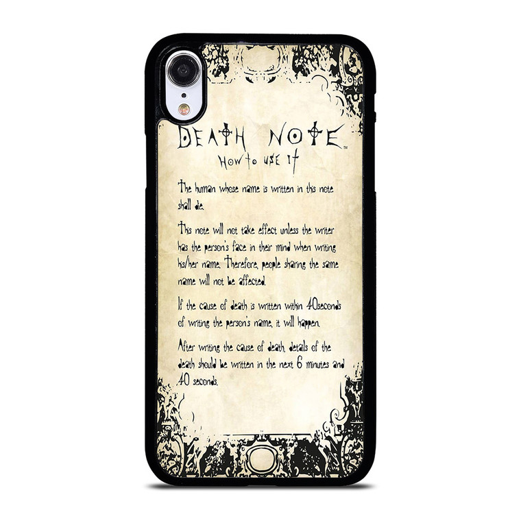 RULES OF THE DEATH NOTE 2 iPhone XR Case
