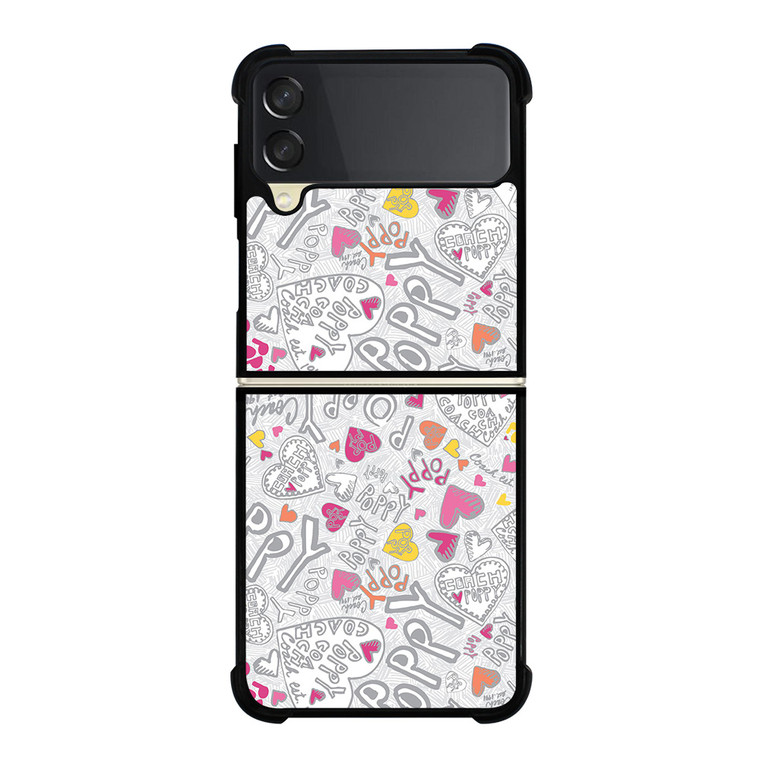 PINK COACH PATTERN LOGO Samsung Z Flip 3 Case