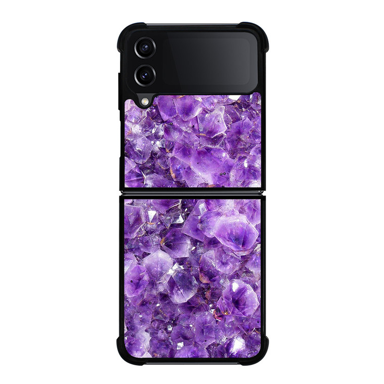 PURPLE CRYSTAL MARBLE PATTERN Samsung Z Flip 4 Case