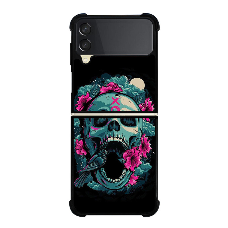 SUGAR SKULL FLOWERS TATTOO Samsung Z Flip 3 Case