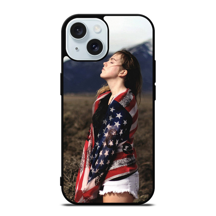 AMERICAN FLAG GIRL iPhone 15 Case