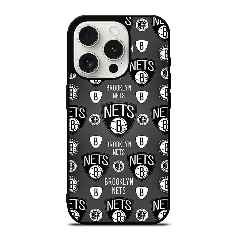 BROOKLYN NETS PATTERN iPhone 15 Pro Case