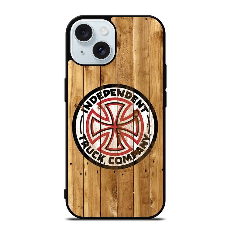 INDEPENDENT TRUCK LOGO WOODEN 2 iPhone 15 Case