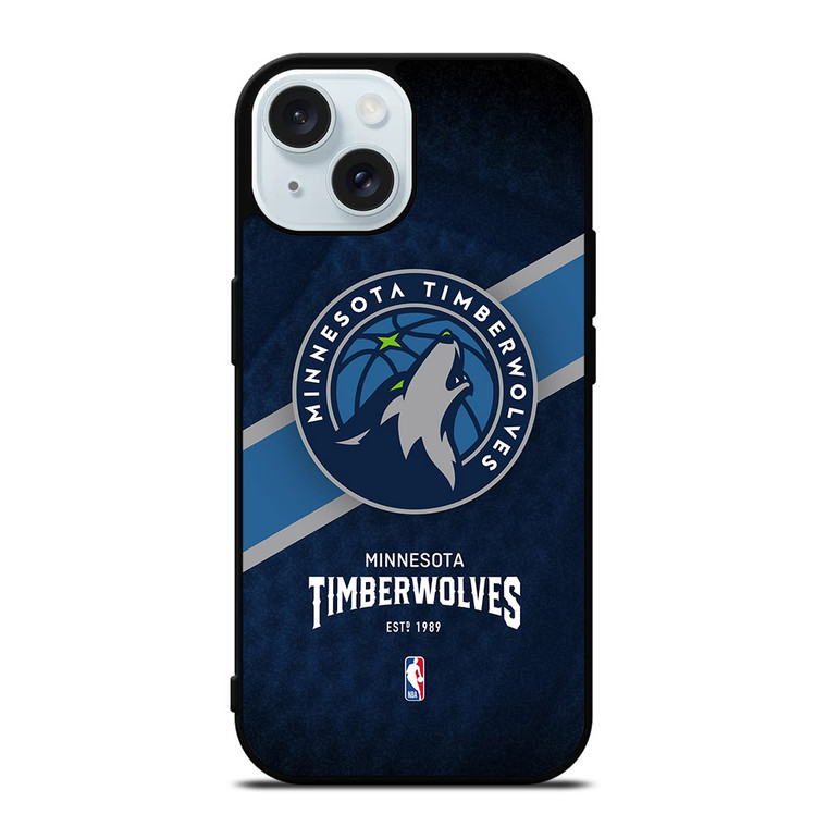 MINNESOTA TIMBERWOLVES LOGO 3 iPhone 15 Case