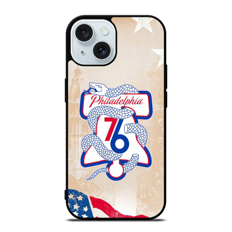 PHILADELPHIA 76ERS LOGO 3 iPhone 15 Case PHILADELPHIA 76ERS LOGO 3 iPhone 15 Case